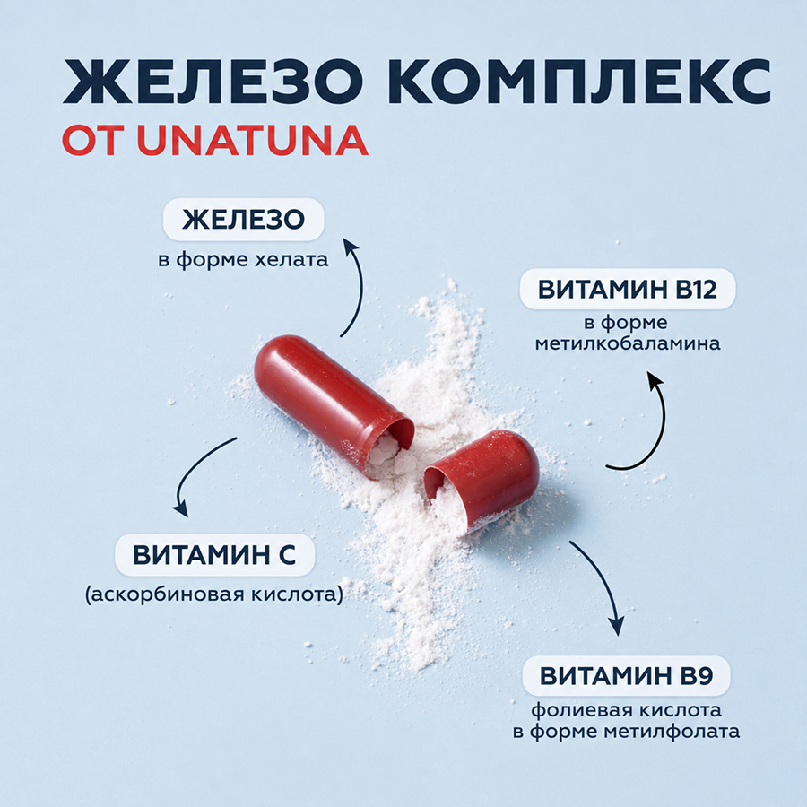 Железо хелат комплекс 60 капсул 